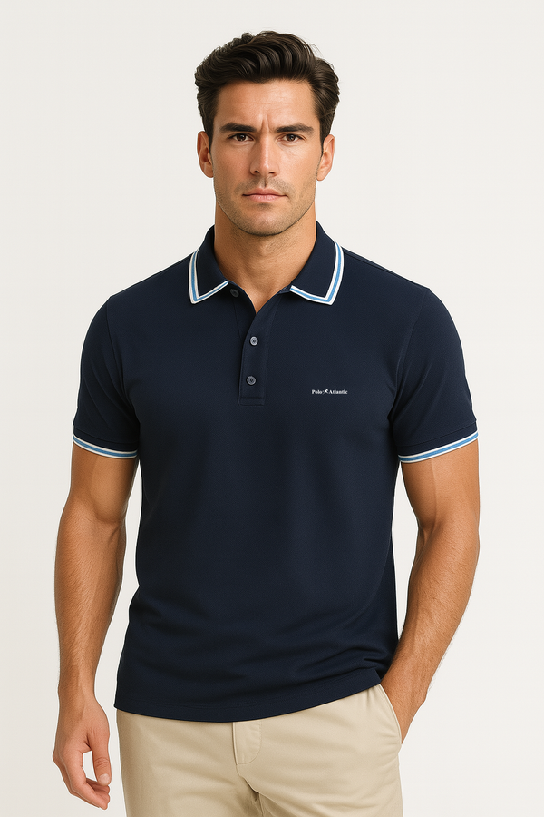 Polo insignia navy para hombre
