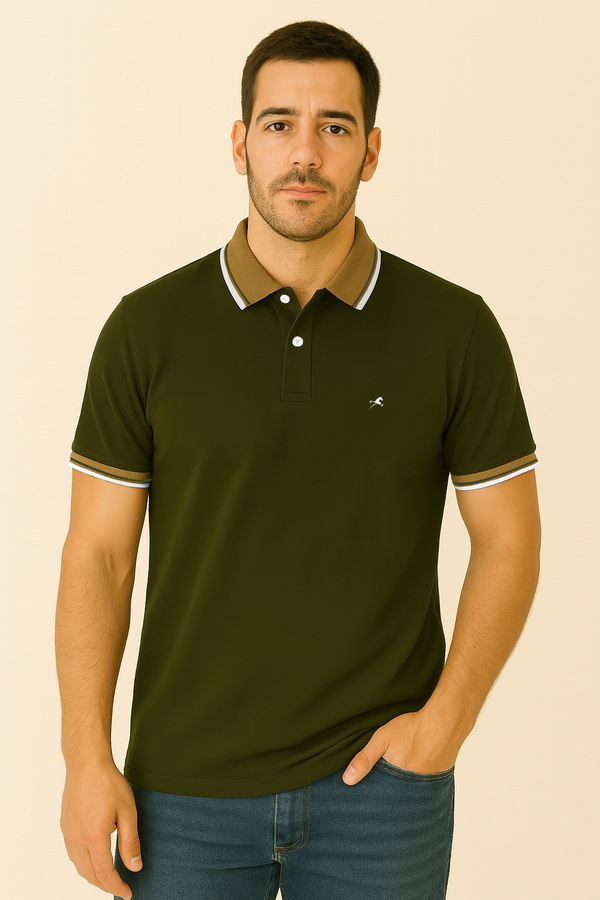 Polo marko verde militar para hombre