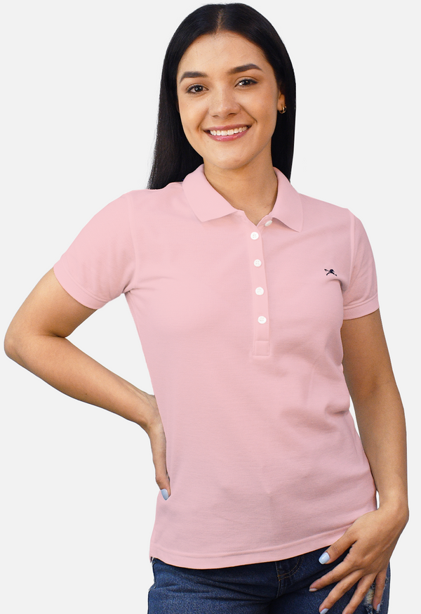 Polo clasica rosado para mujer