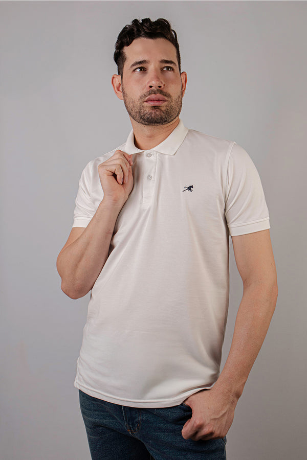 Polo basica III blanco apt para hombre