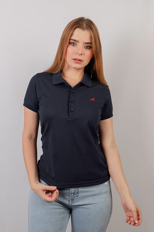 Polo basica II navy para mujer