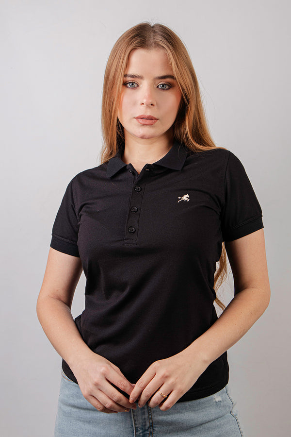 Polo basica II negro para mujer
