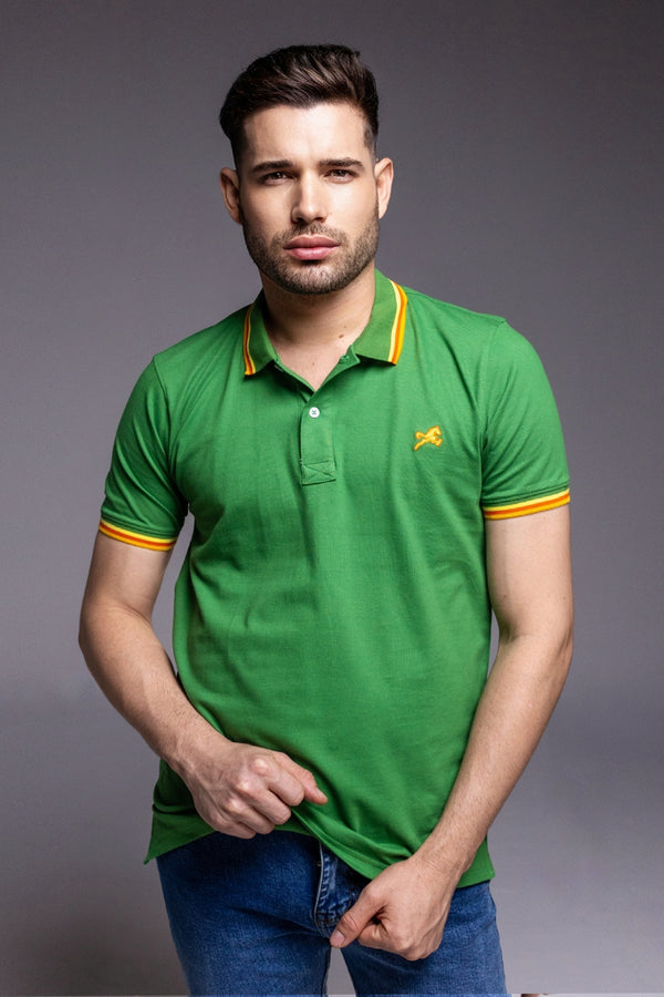 Polo senegal verde pino hombre
