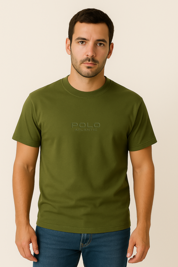 Camiseta C/R Justin III verde oliva para hombre