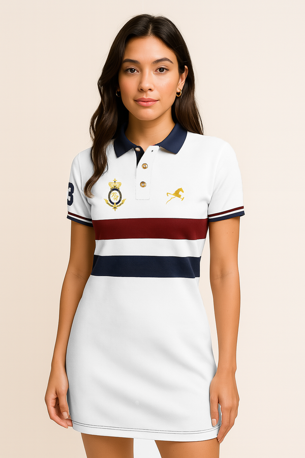 Vestido polo country eight blanco para mujer