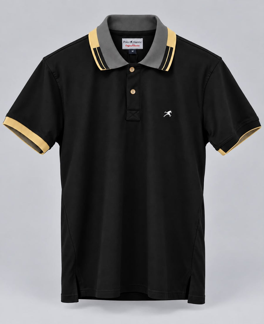 Polo Apex Negro/Beige Para Hombre