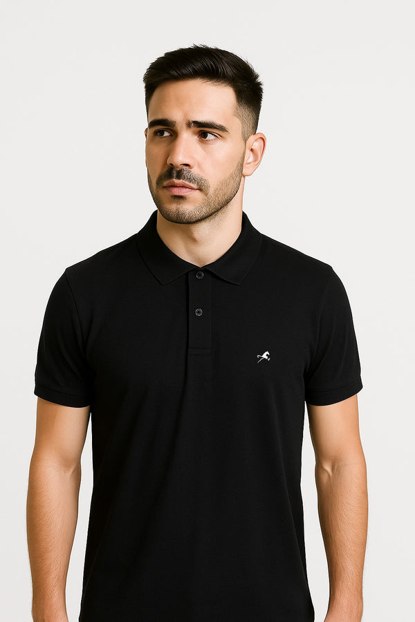 Polo clasica negro para hombre