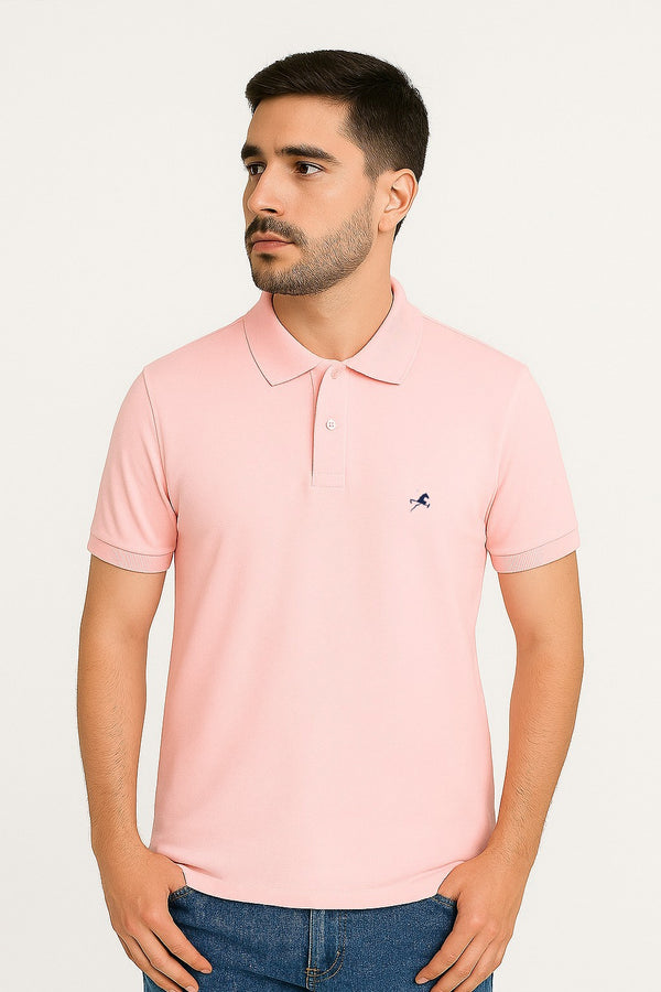 Polo clasica rosada de hombre