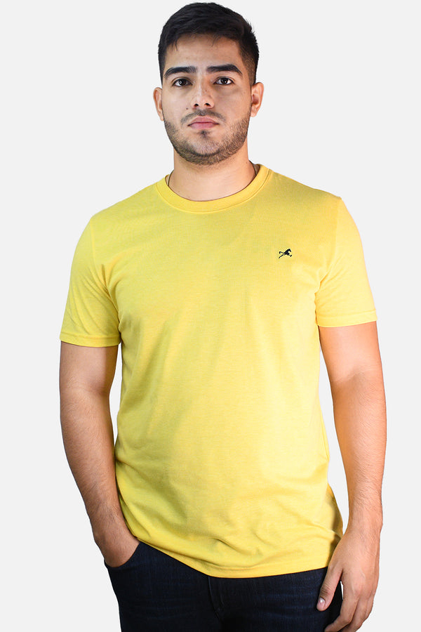 Camiseta clasica C/R amarillo para hombre