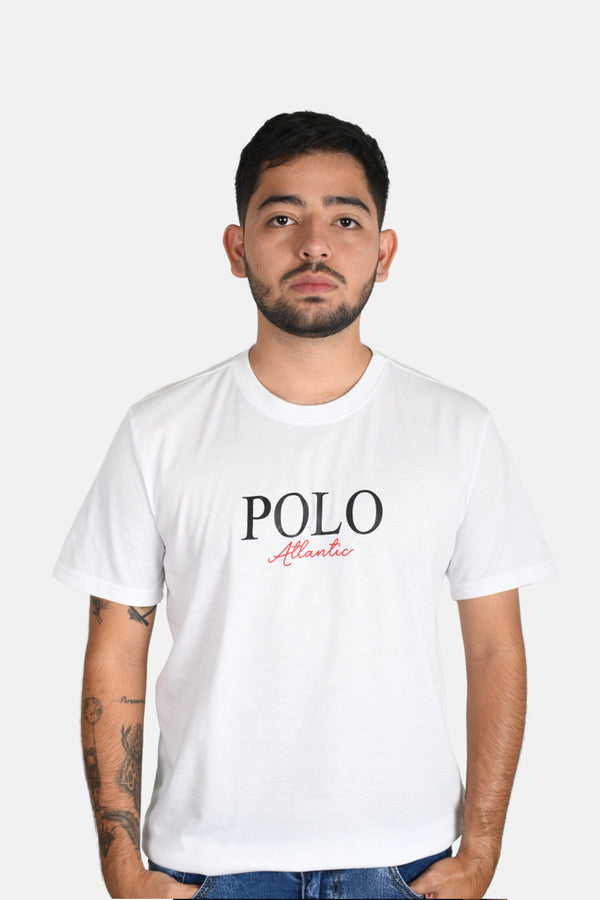 Camiseta C/R Lotus blanco para hombre